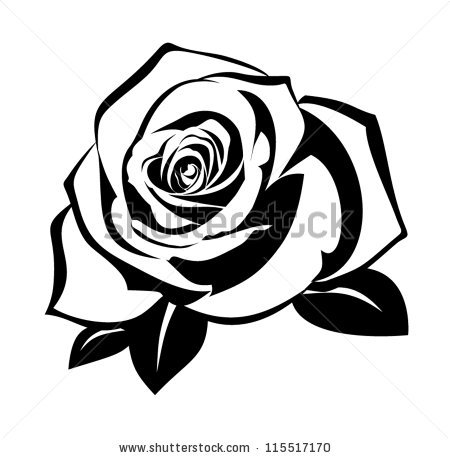 450x458 Single Rose Black And White Clipart Panda