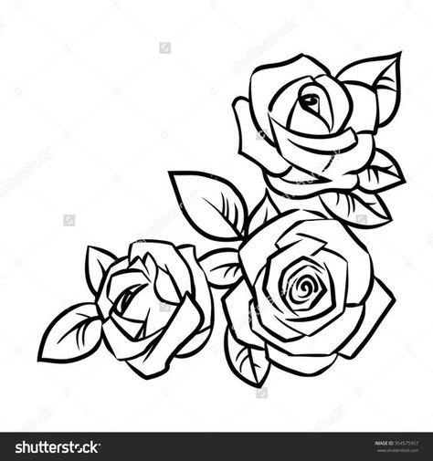 474x505 Simple Rose Outline Drawing