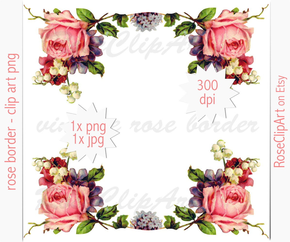 1196x1000 Digital Floral Border Clip Art Png