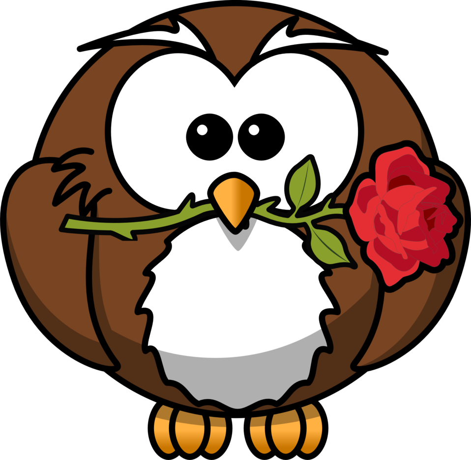 958x937 Public Domain Clip Art Image Cartoon Owl With A Rose Id