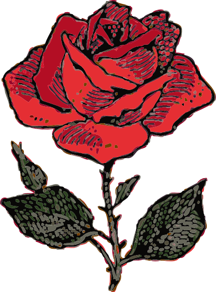 444x600 Cartoon Roses Clipart