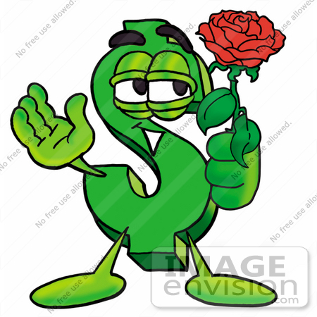 450x450 Clip Art Graphic Of A Green Usd Dollar Sign Cartoon Character