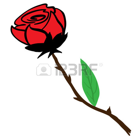 450x450 Simple Black And White Rose Cartoon Royalty Free Cliparts, Vectors