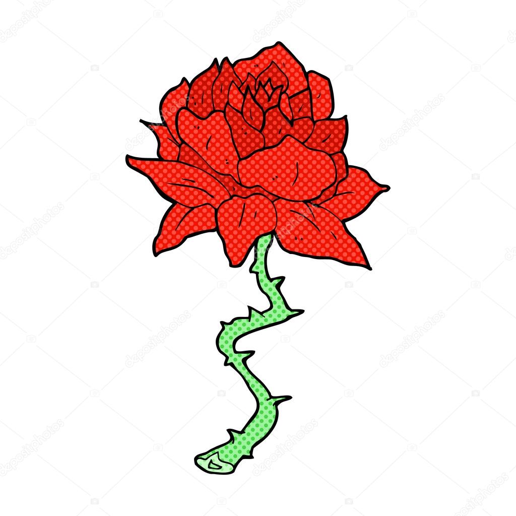 1024x1024 Comic Cartoon Tattoo Rose Stock Vector Lineartestpilot