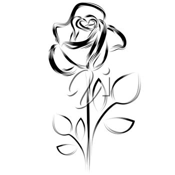 350x350 Clipart Illustration Of A Simple Rose Image