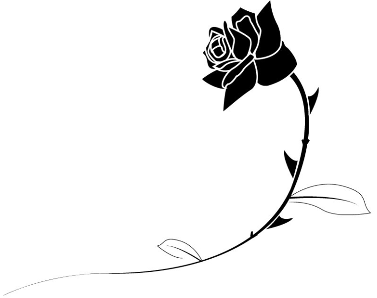 767x606 Top Rose Clip Art Black And White Images Download Free