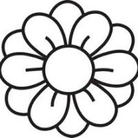 200x200 Black And White Flower Clip Art