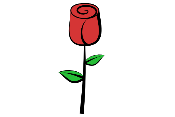 600x400 Stem Clipart Simple Rose