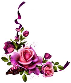 236x278 Roses Corner Border Clipart