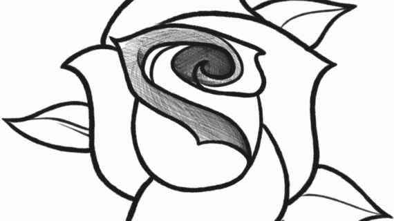 570x320 Easy Rose Drawing Easy Rose Drawing Outline Clipart Best