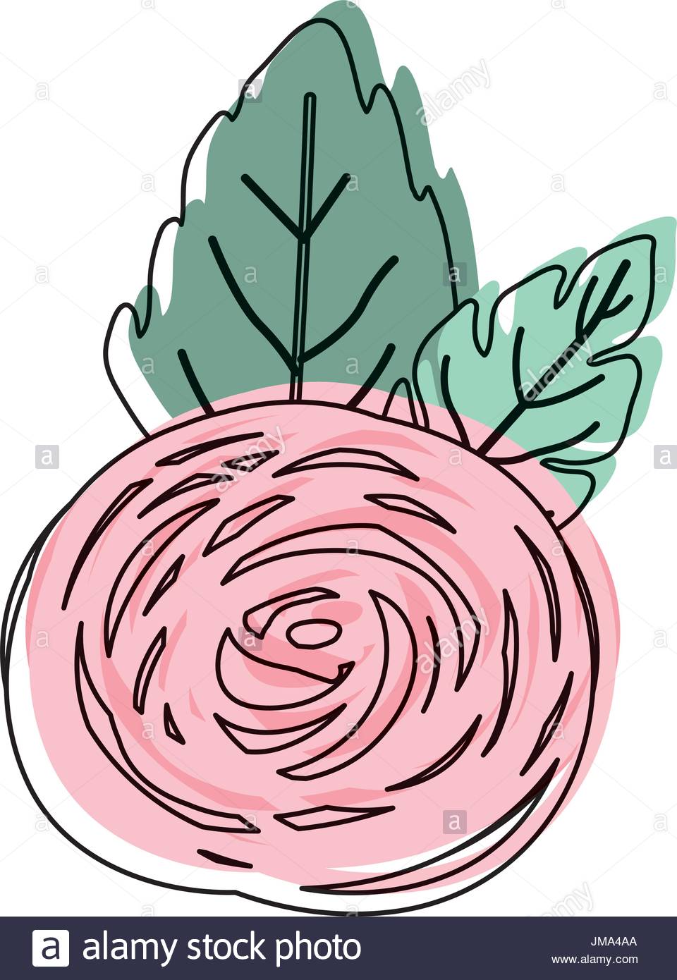 960x1390 Watercolor Silhouette Of Hand Drawing Pink Bud Rose Flower