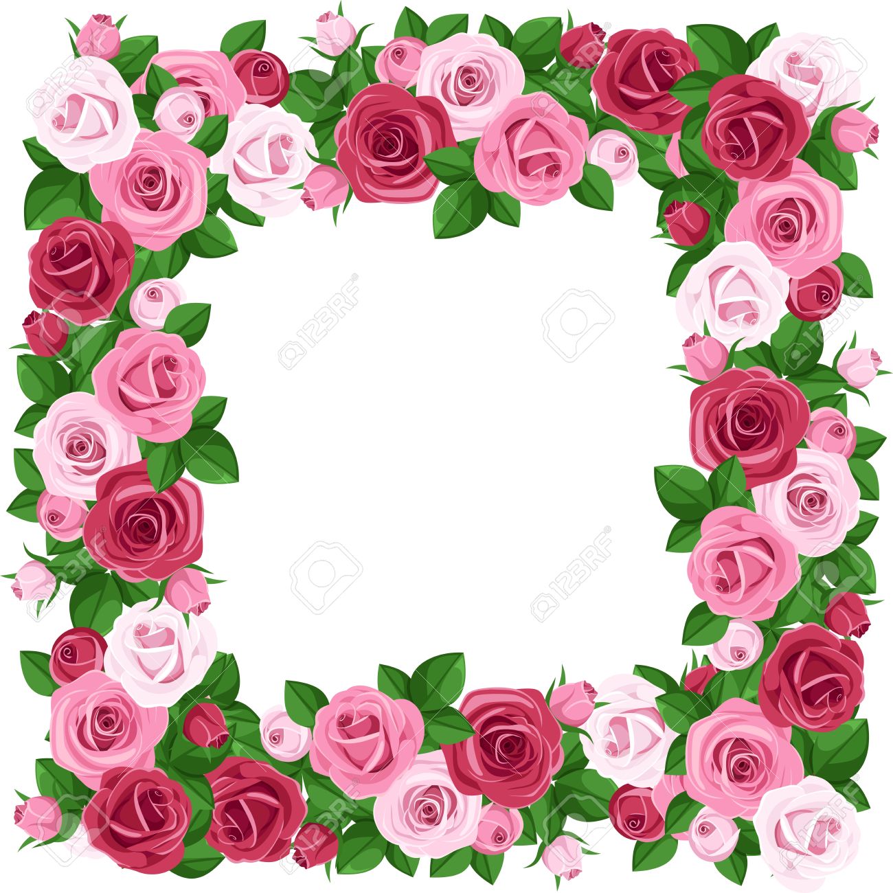 1300x1300 Pink Rose Clipart Rose Frame