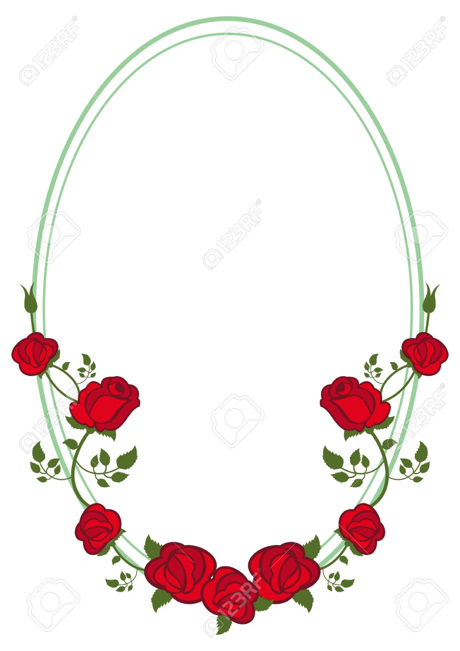 919x1300 Red Rose Clipart Rose Frame