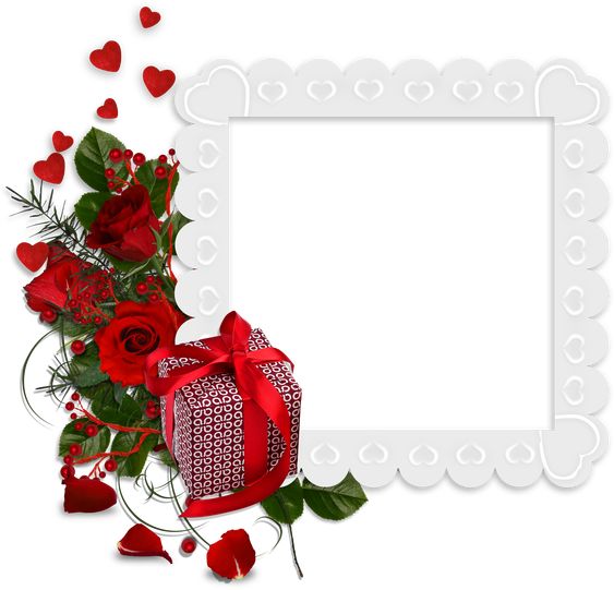 563x541 Beautiful White Transparent Frame With Hearts Red Roses