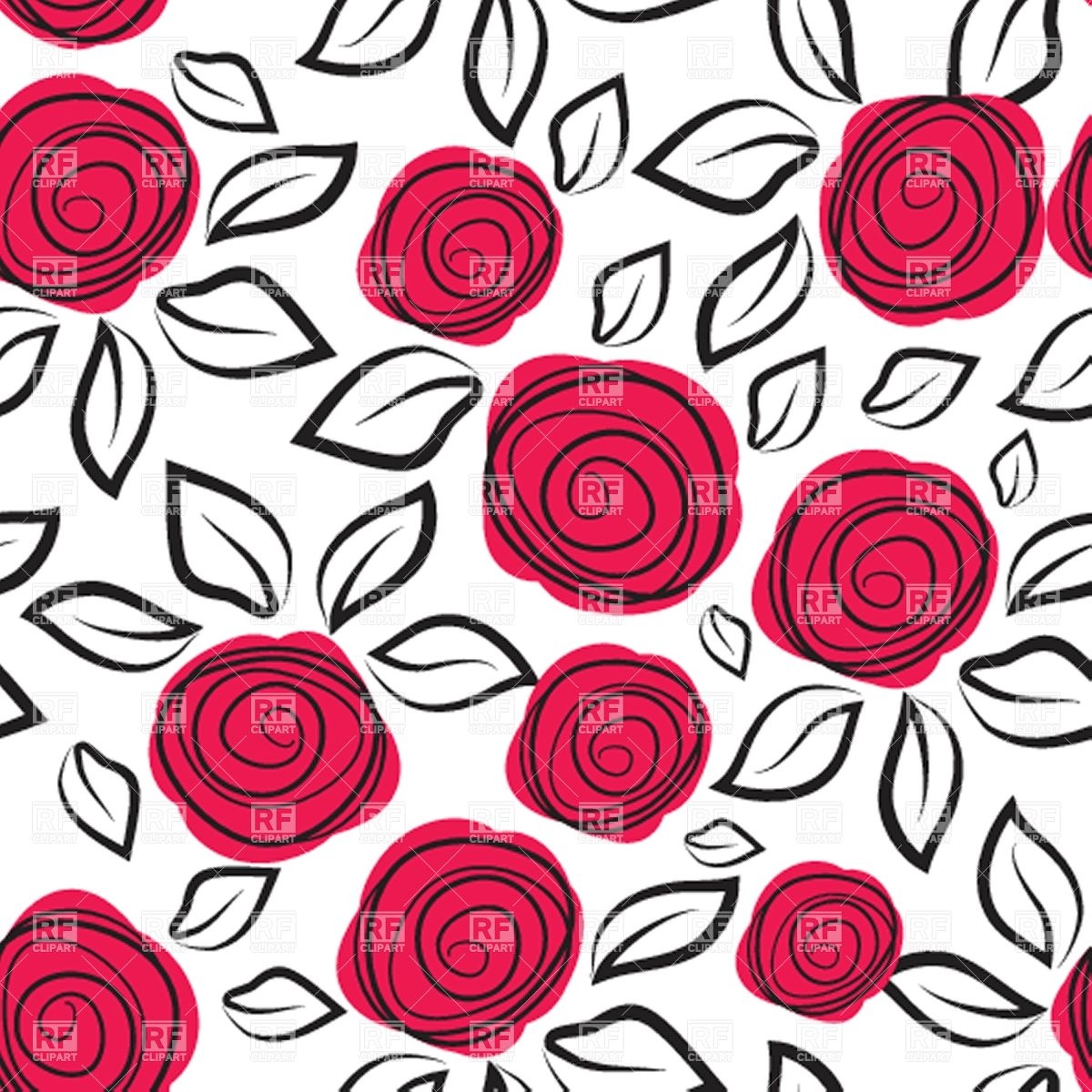 1200x1200 Seamless Background With Abstract Rose Royalty Free Vector Clip