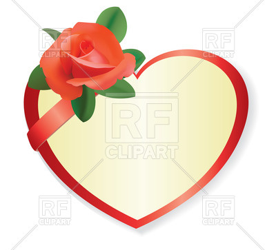 400x363 Red Heart With Beautiful Rose Royalty Free Vector Clip Art Image