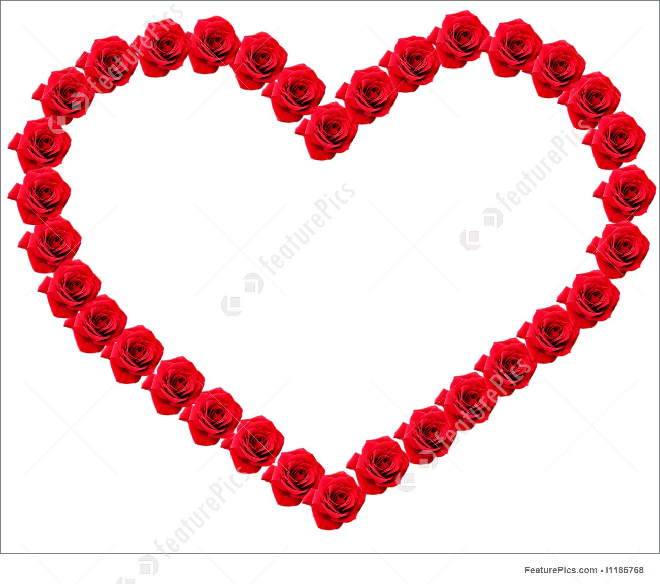 1300x1151 A Heart Of Red Roses. Picture