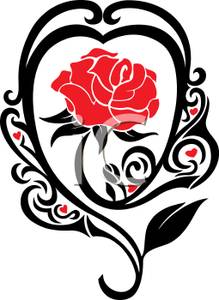 219x300 Art Image A Red Rose In A Tribal Heart