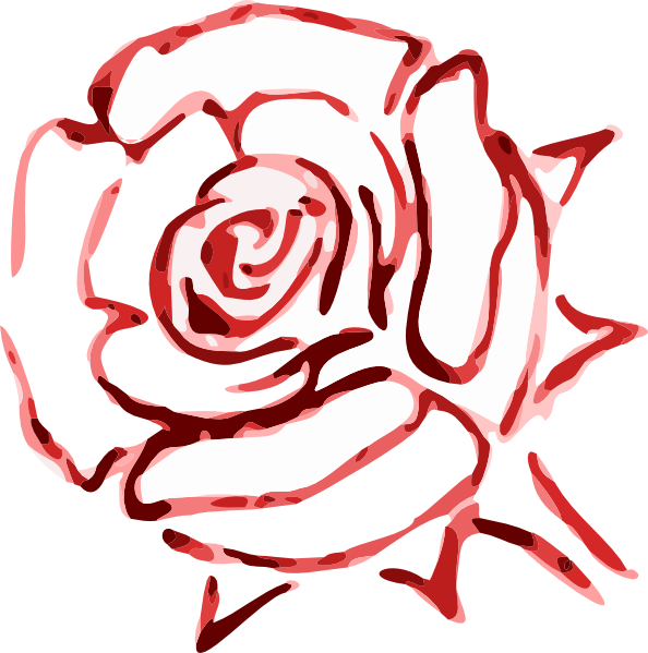 594x599 Rose Outline Clip Art