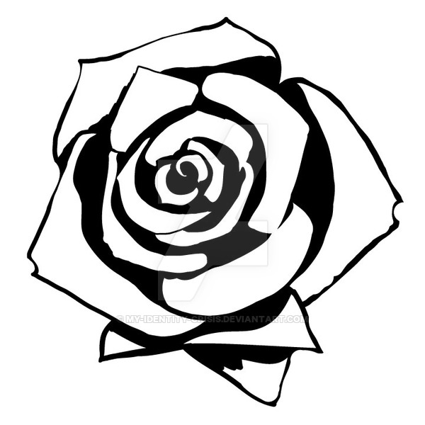 600x600 Rose Outline By Youkai Beauty