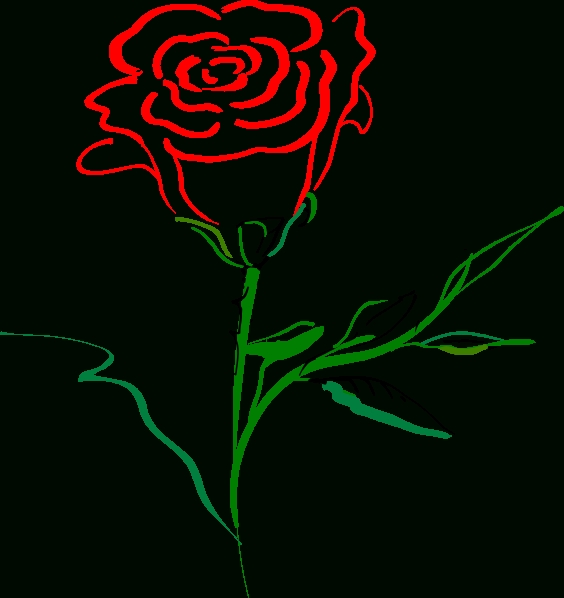 564x598 Top 10 Rose Outline Clipart