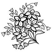 168x170 Clipart Of White Rose Outline With Gray Spots On A Black