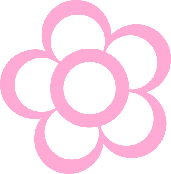 588x598 Pink Flower Outline Clip Art