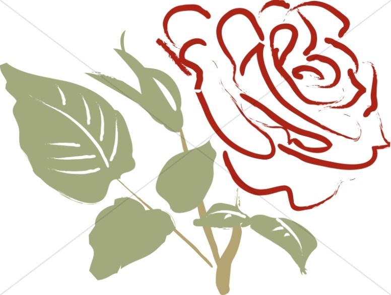 776x586 Red Rose With Pale Leaves Church Rose Clipart
