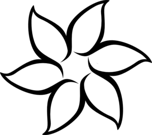 299x267 Black Flower Outline Clip Art