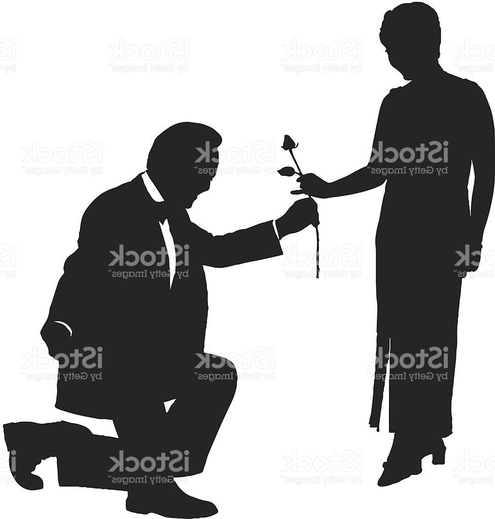 976x1024 Best Hd Man Giving Woman Rose Silhouette Vector Design
