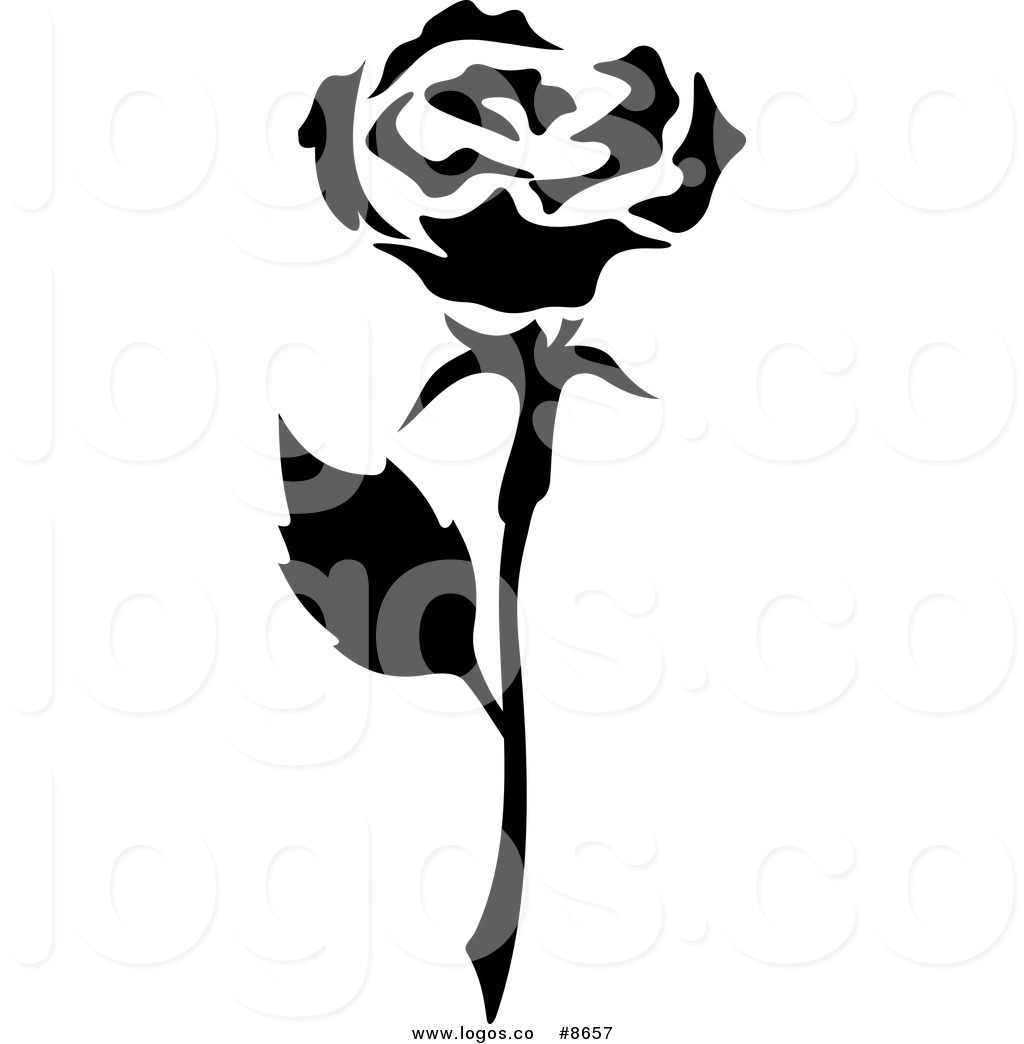 1024x1044 Royalty Free Clip Art Vector Logo Of A Black And White Rose Flower