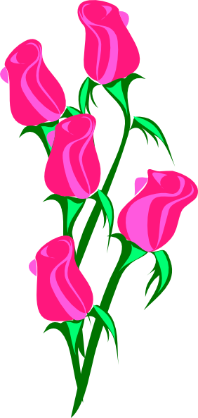 282x593 Bunch Of Pink Roses Clip Art