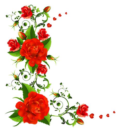 500x500 Red Flower Clipart Floral Vector