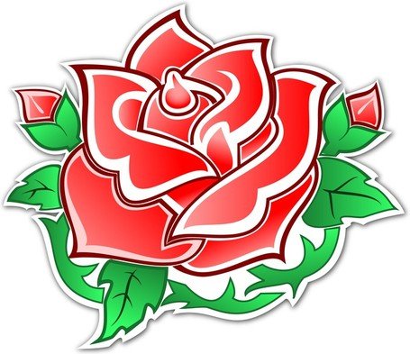 455x393 Free Vector Rose, Clipart