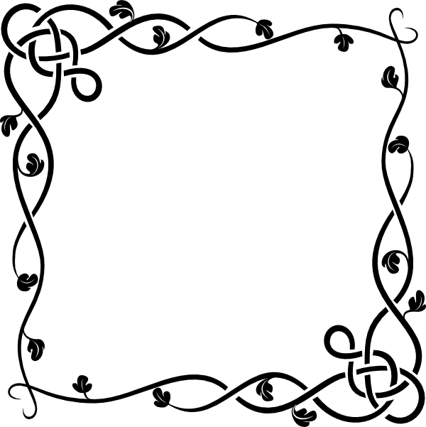 600x601 Vine Border Clip Art