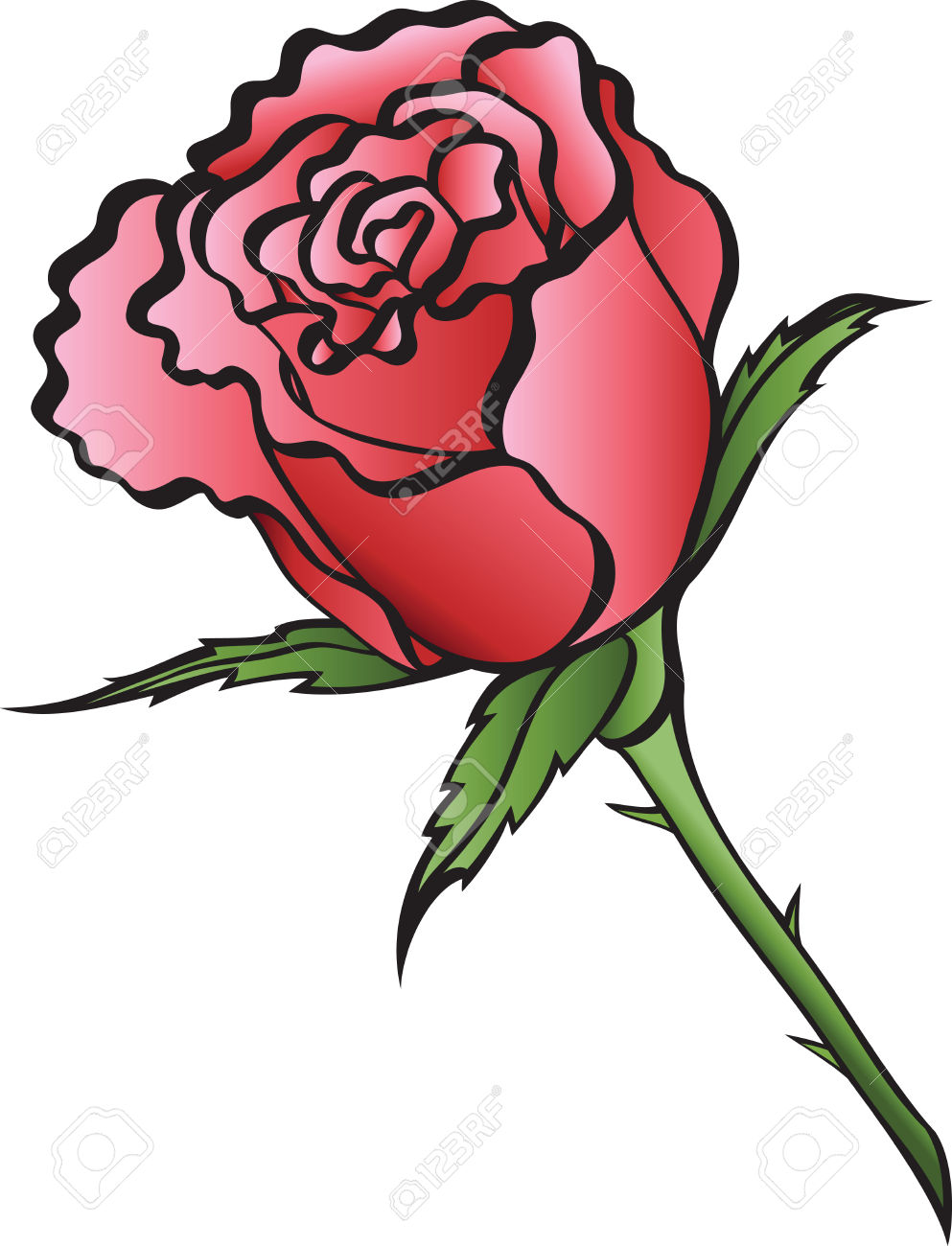 Rose With Thorns Clipart | Free download on ClipArtMag