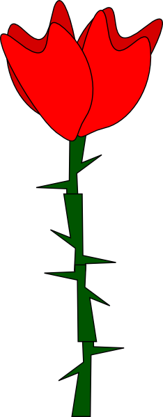 234x599 Rose Clipart Thorns