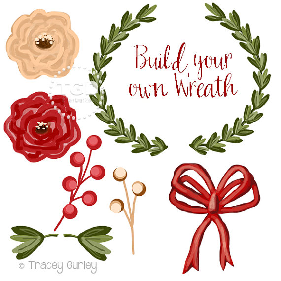 570x570 Wreath Clip Art Invitation Art Holiday Clip Art Diy Wreath