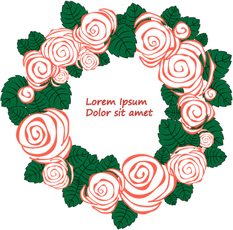 473x468 Beautiful Rose Wreath Vector Free Vector In Encapsulated
