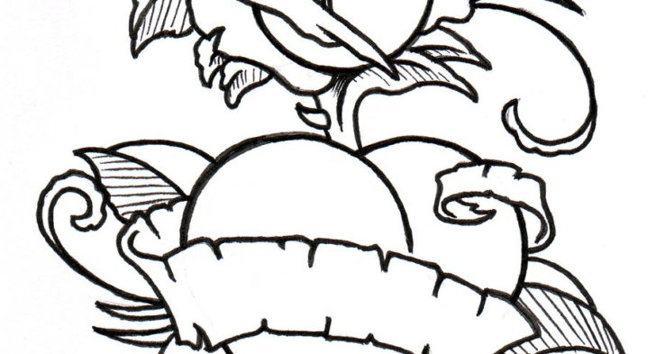 728x393 Tattoo Designs Roses And Hearts Heart And Roses Tattoo Drawings