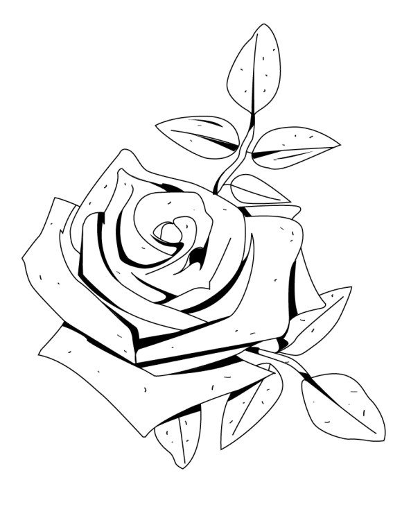 580x731 Flower Coloring Valentine Rose Coloring Pages, Flower Coloring.