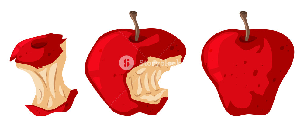 1000x418 Fresh Apple And Rotten Apple Illustration Royalty Free Stock Image
