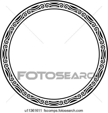 448x470 Clipart Of , Blank, Border, Circle, Fancy, Frame, Round, Sign