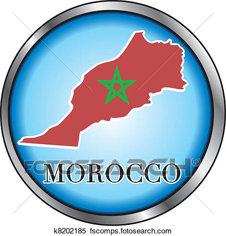 450x470 Clipart Of Morocco Round Button K8202185