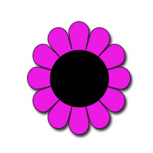 300x300 Clipart Picture Of A Round, Pink Flower With A Black Center