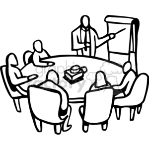 300x300 Royalty Free Black And White Round Table Work Meeting 159732