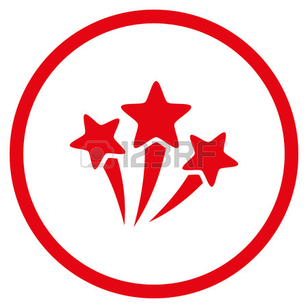 450x450 Star Fireworks Rounded Icon. Vector Illustration Style Is Flat