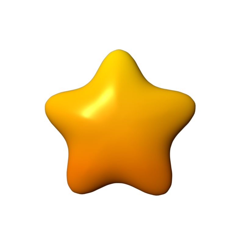 800x800 Cartoon Star Rounded Model