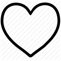 256x256 Heart, Love, Outline, Rounded, Shapes, Signs, Symbols Icon Icon