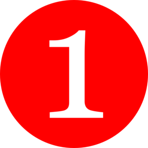 300x300 Red, Rounded,with Number 1 Clip Art